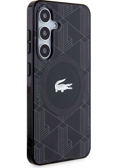 Galaxy S24 Uyumlu Kılıf Lacoste Lisanslı Magsafe Çift Katman Timsah Logolu Blend Monogram Koyu Yeşil