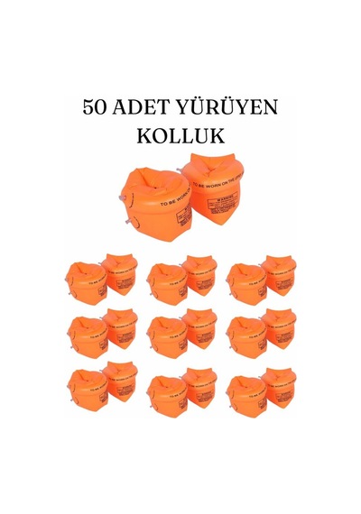 50 Adet Yürüyen Kolluk, Turuncu Renk Çok Adetli Kolluk, Toptan Kolluk, Toplu Adet Yüzme Kolluğu Turuncu
