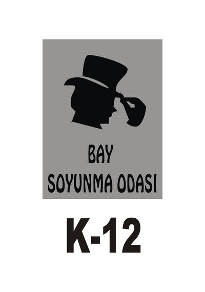 Pvc Dekota Uyarı - Ikaz Levhası Bay Soyunma Odası Yazılı (258802590)
