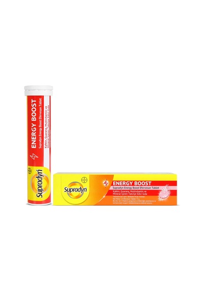Energy Boost Efervesan Tablet L Kafein, Guarana, Multivitamin Ve Mineral