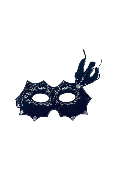 Maske - Göz Maskesi - Tüylü - Siyah - Parti