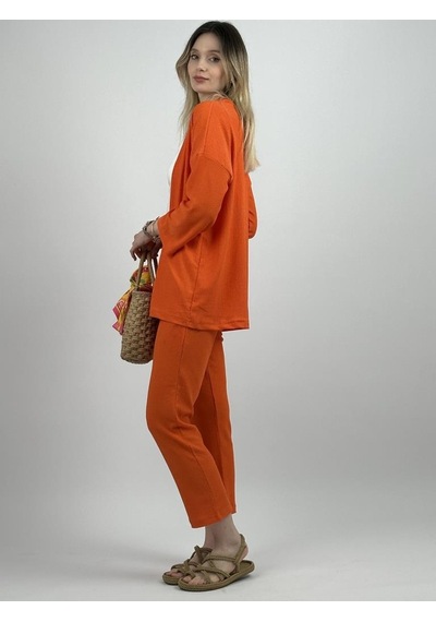 Kadın Pantolonlu Alt Üst İkili Kimono Takım Rahat Kalıp 001