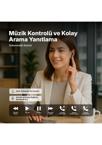 Airbeat Pro Gerçek Kablosuz Tws Bluetooth Kulaklık-2km167 Siyah