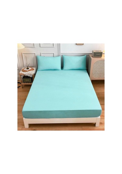 Çift Kişilik Lastikli Kumaş Çarşaf + 2 Yastık Kılıfı Siyah 160x200, Ciftcarsafseti Bej - Beyaz