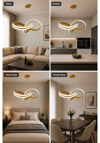 AvizeGO Arona Led Sarkıt Avize 3 Renk Kumandalı Eskitme