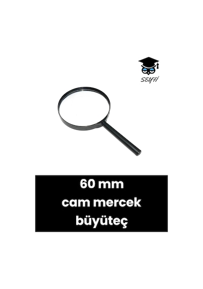60 Mm Saplı Büyüteç Cam Mercek