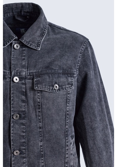 Hatemoğlu Siyah Slim Fit Bebe Yaka Kot Ceket