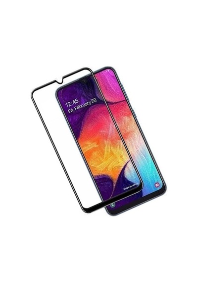 Samsung Galaxy Uyumlu A20 Siyah 5D Tam Kaplayan Ekran Koruyucu Cam