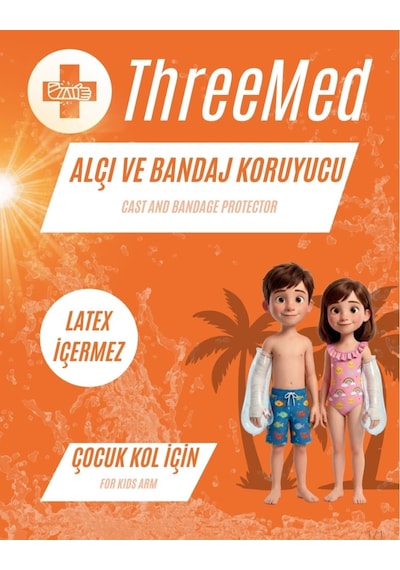 Alçı Ve Bandaj Koruyucu - Çocuk Kol Kırık Bandaj Gibi Durumlar İçin Banyo Ve Duş Ürünü Alçı Bonesi Her Islak Alanda Kullanım Şeffaf