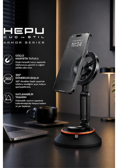 Hepu Hp-aa01 Güçlü Manyetik Katlanabilir 360 Döner Torpido Üstü Araç İçi Telefon Tutucu