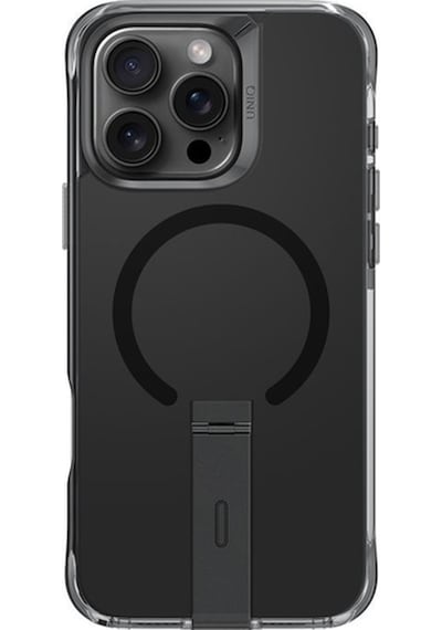 Apple Uyumlu iPhone 16 Pro Kılıf Eleva Serisi Standlı Magsafe Özellikli Magclick Premium Kılıf Black