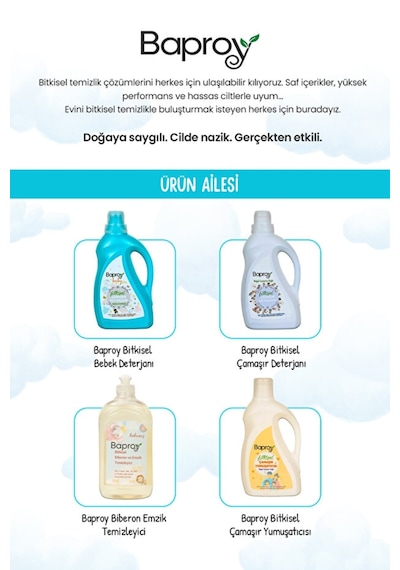 Baproy Bebekler Için Bitkisel Çamaşır Deterjanı 1l X 4 Adet