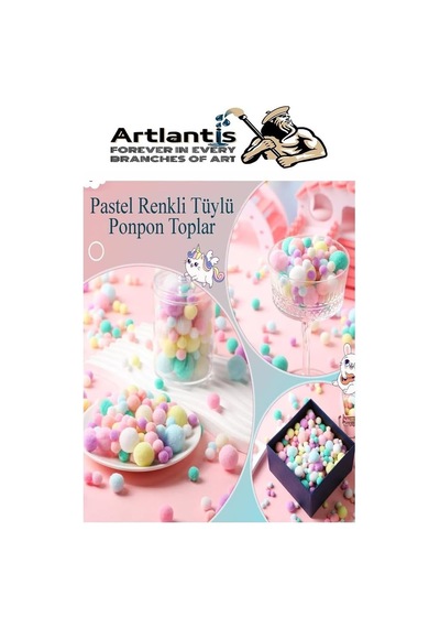 Pastel Renkli Pon Pon 10 20 30 Mm 170 Li 1 Paket Peluş Ponpon Tüylü Ponpon Okul Öncesi Kreş El İşi Hobi Elişi Genel
