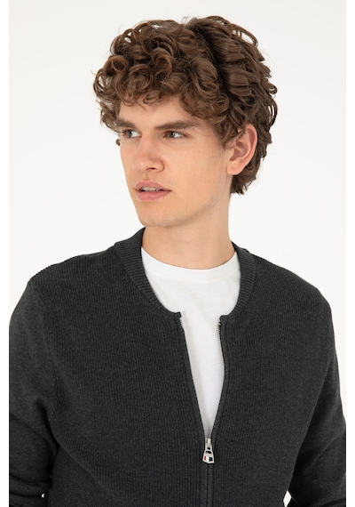 U.s. Polo Assn. Erkek Antrasit Melanj Hırka Triko 50293528-vr081 Antrasit Melanj