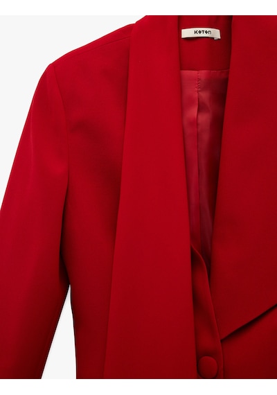 Koton Krep Kumaş Uzun Kollu Cepli Şal Yaka Detaylı Blazer Ceket Kırmızı 6sak50068uw Kırmızı Koton Krep Kumaş Uzun Kollu Cepli Şal Yaka Detaylı Blazer Ceket Kırmızı 6sak50068uw Kırmızı