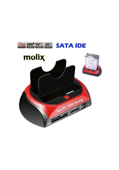 Molix Harici Usb 2.0 2.5" 3.5" Ide+Sata Hdd + Docking