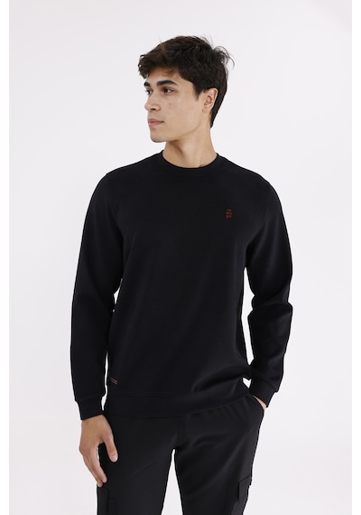 Rowinger Modal Karışımlı Yumuşak Dokulu Rahat Kalıp Esnek Kullanım Sunan Sweatshirt Black