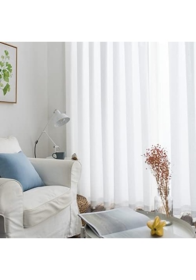 Melodieux Oturma Odası İçin Beyaz Yarı Şeffaf Perdeler 241 Cm Uzunluğunda - Keten Görünümlü Yatak Odası Gromet Üst Vual Perdeler, 132 X 226 Cm 2 Panel 50 x 22 Melodieux Oturma Odası İçin Beyaz Yarı Şeffaf Perdeler 241 Cm Uzunluğunda - Keten Görünümlü Yatak Odası Gromet Üst Vual Perdeler, 132 X 226 Cm 2 Panel 50 x 22