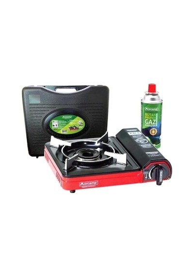 Orcamp Tekli Portatif Ocak Kırmızı + 1 Adet 227 Ml Kartuş