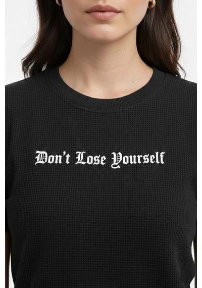 Wear Vexel Kadın Wafıl Kumaş Tişört Regular Kalıp Bisiklet Yaka Baskılı T-shirt - Siyah Siyah Wear Vexel Kadın Wafıl Kumaş Tişört Regular Kalıp Bisiklet Yaka Baskılı T-shirt - Siyah Siyah
