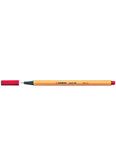 Stabılo Point 88 Keçeli Kalem, 0,4 Mm Uç, Su Bazlı Mürekkep, Kırmızı 14 Renkli