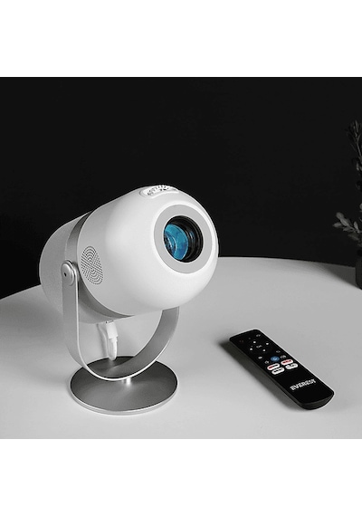Everest PJ09 1280 720P 4500 Lümen 150 Ansıl Android 9.0 Ekran Yansıtmalı Dahili Hoparlörlü Mini Taşınabilir Projeksiyon Cihazı Beyaz