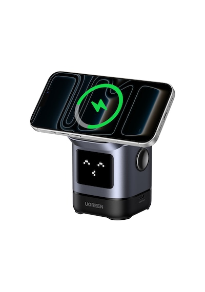 Ugreen Uno Qi2 15w 2-in-1 Katlanabilir Kablosuz Şarj Standı İphone & Airpods Uyumlu , 45775