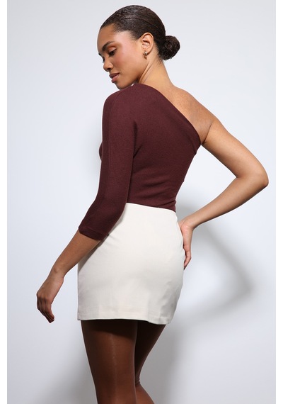 Antioch Asimetrik Yaka Top Bordo