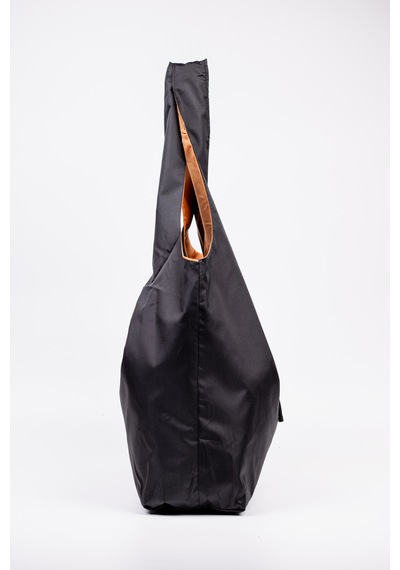 Omuz Çantası 50x60 Cm Katlanabilir Paraşüt Kumaş Siyah Büyük Boy Tote Siyah