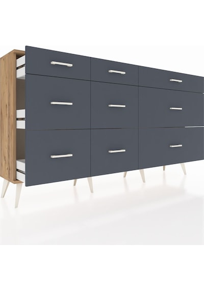 Arges Konsol 9 Çekmeceli 176x30x99 Çam-çam/antrasit Atlas Çam/antrasıt - Atlas Çam Arges Konsol 9 Çekmeceli 176x30x99 Çam-çam/antrasit Atlas Çam/antrasıt - Atlas Çam
