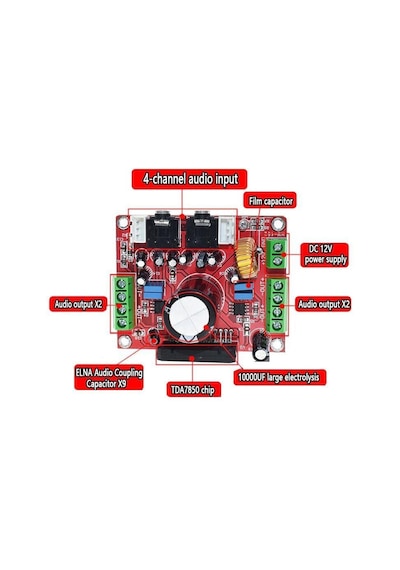 Modülelektronik-Tda7850 4X50W Amplifikatör Modülü