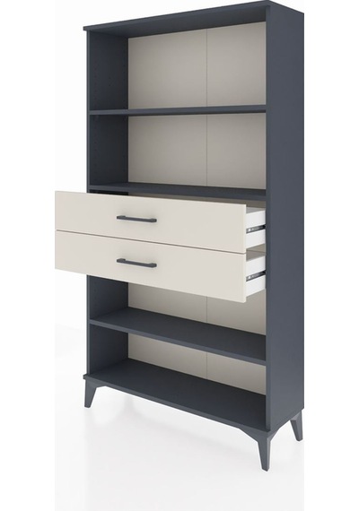 Arges Dolap 3 Raflı 2 Çekmeceli 88x30x163 Antrasit-aytaşı Antrasit