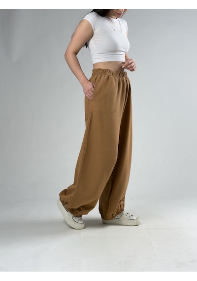 Cocopelli Kahverengi Kadın Oversize Pantolon Coc3175