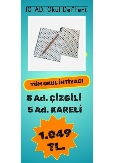10'lu Okul Defter Seti