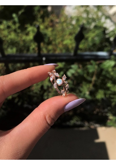 Rosen Opal Dallı Yüzük Ak-1351