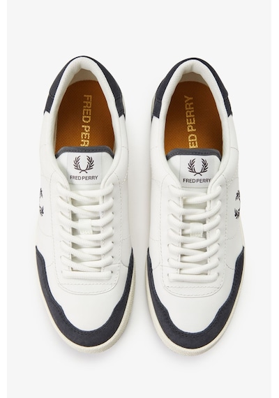 Fred Perry B1325 Leather Suede Erkek Günlük Ayakkabı Beyaz - Mavi