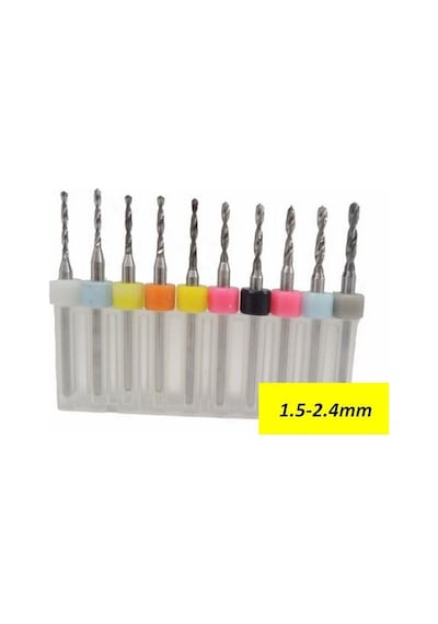 Tungsten Karbür Mini Cnc Matkap Uç Pcb Baskı Devre 10 Lu Set 1.5-2.4mm