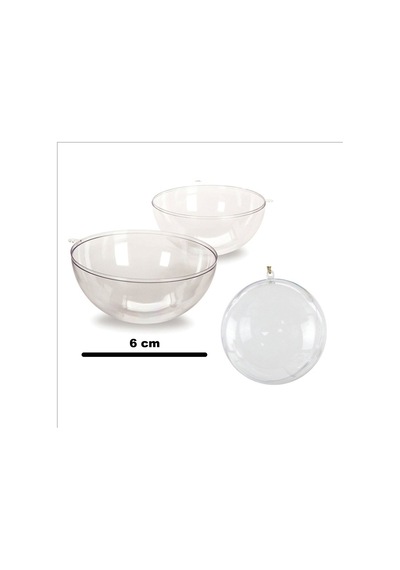 Şeffaf Mika Küre Top 6 Cm 24 Adet Şeffaf