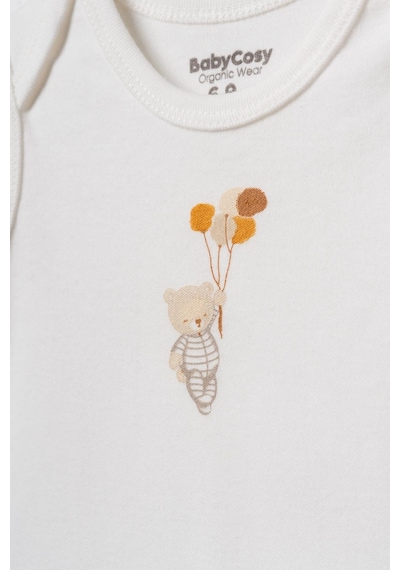 Babycosy Organic Wear Bebek 2li Askılı Zıbın Body %100 Organik Pamuk - Bebek Ve Yenidoğan Serisi - Csy3050 Ekru