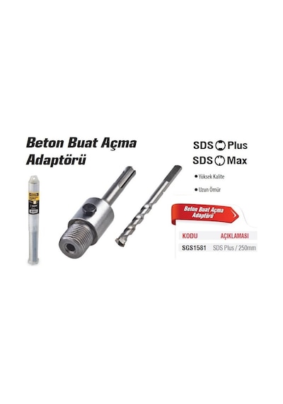 Sgs Beton Panç Açma Adaptörü Sds Plus 250Mm Sgs1581 Sgs Beton Panç Açma Adaptörü Sds Plus 250Mm Sgs1581