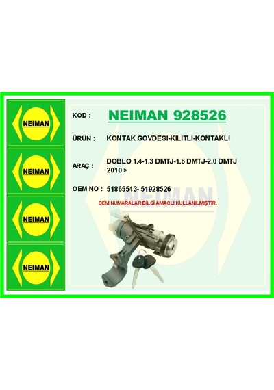 Bescher Kontak Govdesı-kılıtlı-kontaklı Doblo 1.4-1.3 Dmtj-1.6 Dmtj-2.0 Dmtj 2010 Neıman 928526 51865543 51928526