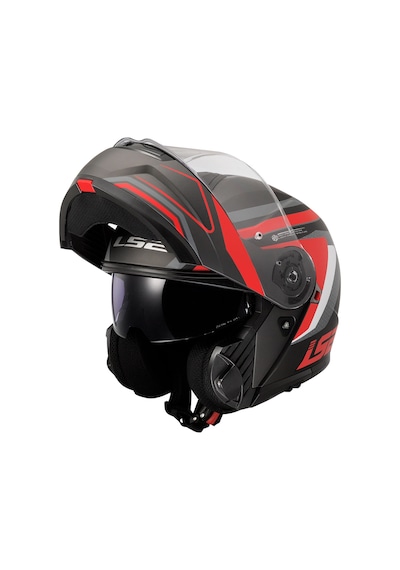 Ls2 Strobe 2 Phantom Motosiklet Kask Gri - Mat Titanium - Kırmızı