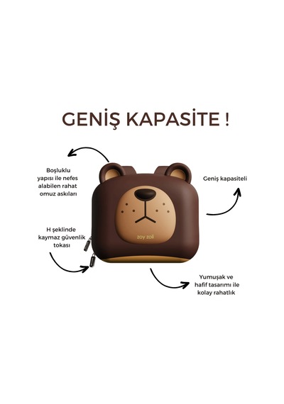 Zoyzoıı Forest Serisi Cute Big Brown Sırt Çantası / Bear Çok Renkli