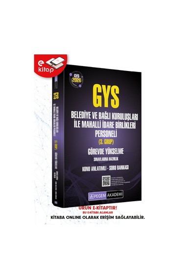 2026 Gys Belediye Ve Bağlı Kuruluşları İle Mahalli İdare Birlikleri Personeli 3. Grup Görevde Yükselme Sınavlarına Hazırlık Konu Anlatımlı Soru Bankası E-kitap