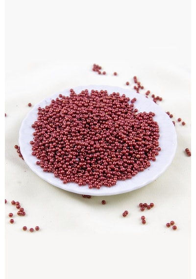 Bordo Tonunda 3 Mm Plastik İnci Boncuk Takı Aksesuar Malzemesi 25 Gr