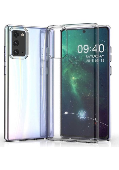 Galaxy Note 20 Kılıf Zore Şeffaf Ince Ve Esnek Süper Silikon Renksiz