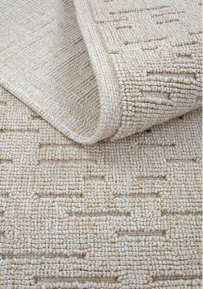 Cool Halı Mirage Bej Kilim Halı Çizgili Bukle Kaymaz Yumuşak Salon Oturma Odası İnce Yazlık Kilim