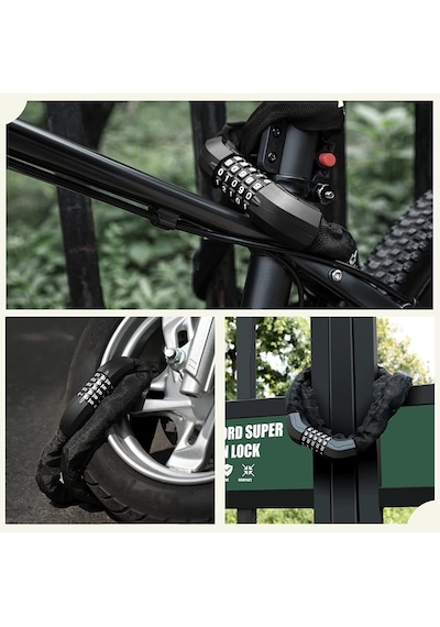 Motosiklet/elektrikli Scooter/bisiklet Uyumlu Şifreli Zincir Kilidi 1.2 Mt 120cm Zincir