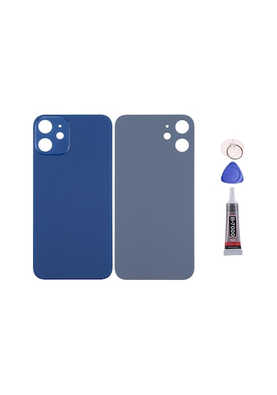 Apple Uyumlu iPhone 12 Mavi Arka Kapak Batarya Kapağı Pil Kapağı Yapışkan Ve Sökme Aparatıyla Beraber Full Set Mavi