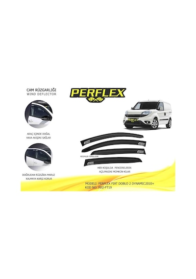 Perflex Pd2-ft19 Cam Ruzgarlıgı Mugen Tıp 2 Parca Doblo 2 Dynamıc 10